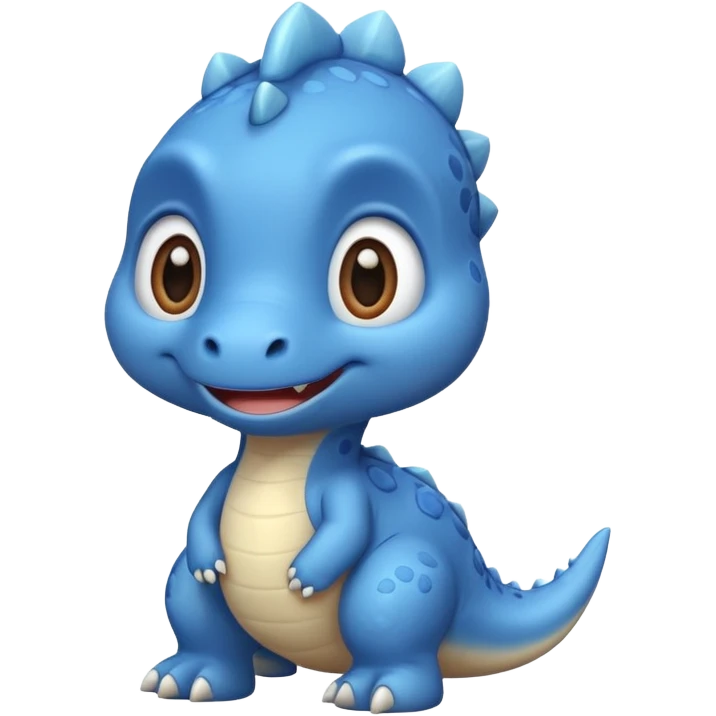 baby blue dinosaur cartoon emoji