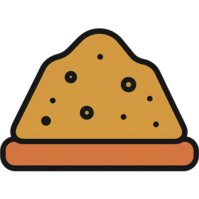 stylized soil icon with color outline, loam emoji
