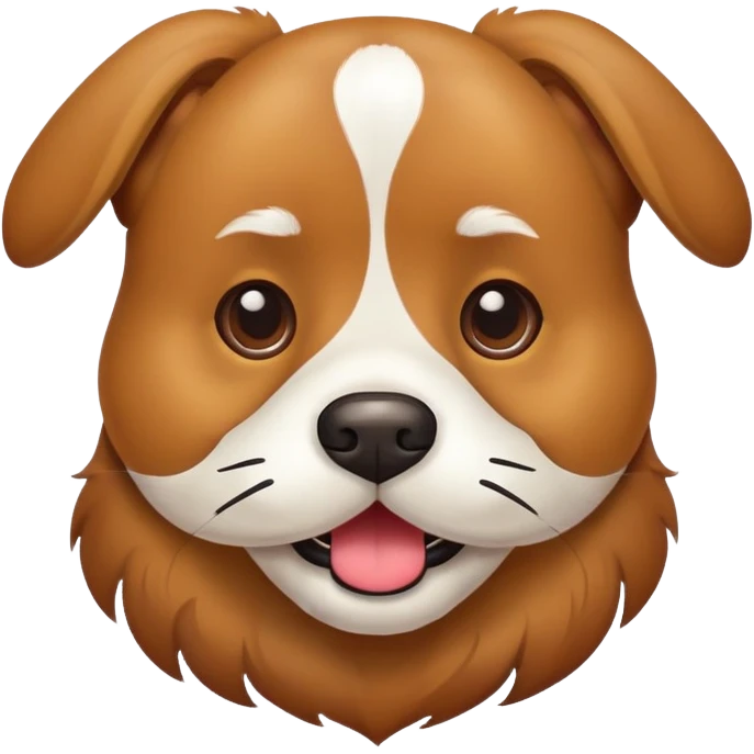 A dog that has a mustache emoji