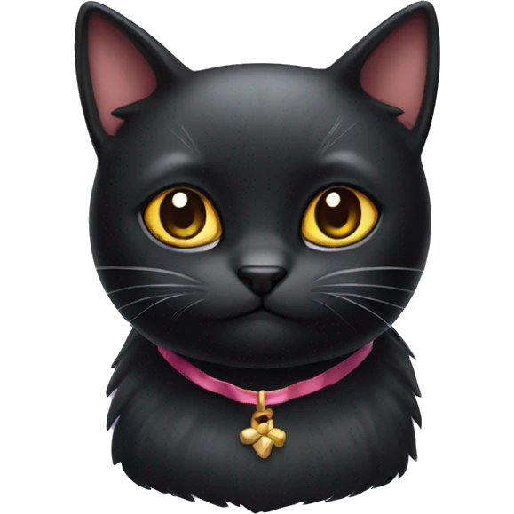 Black cat with a bow on its head emoji