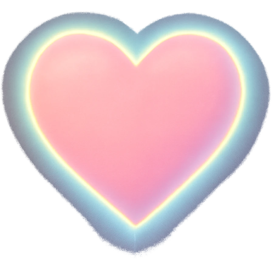 heart with a glowing pastel outline, digital illustration, no background emoji