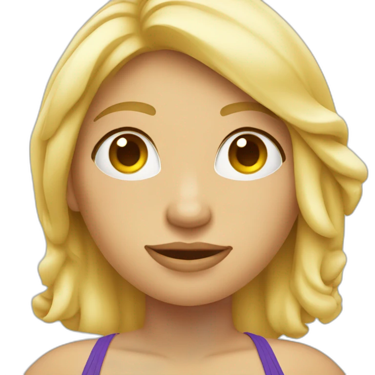 Blond corpulent women in beach bikini emoji