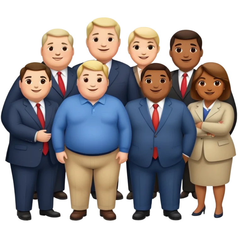 group of overweight politicians standing together emoji