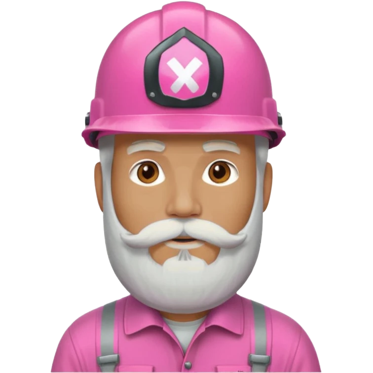 pink helmet old, long white beard emoji