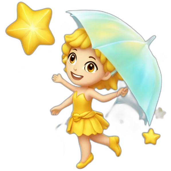 fée clochette avec une pluie d'étoiles brillantes emoji