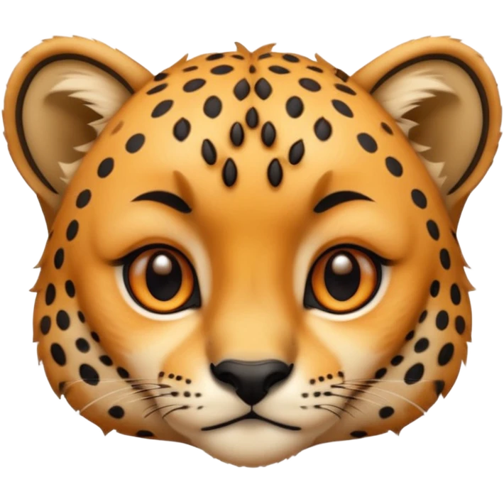 Cute small face cheetah emoji