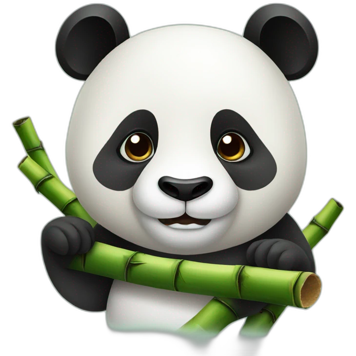 panda with bamboo in mouth emoji