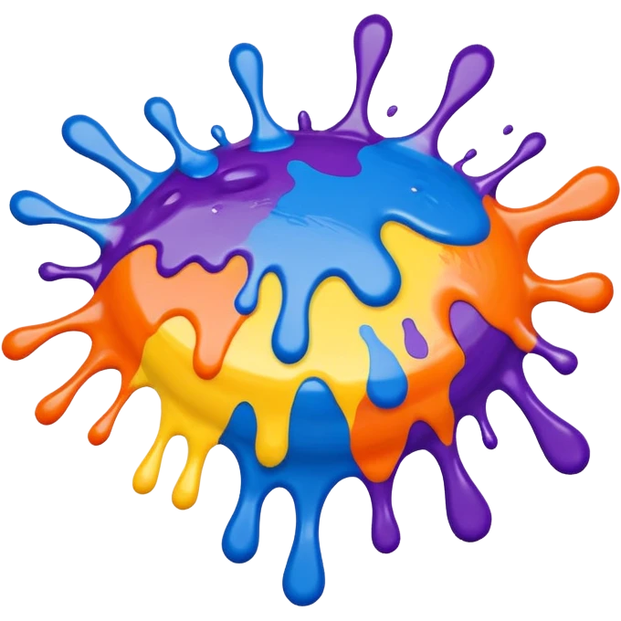 Make a painting which is splattered paint emoji