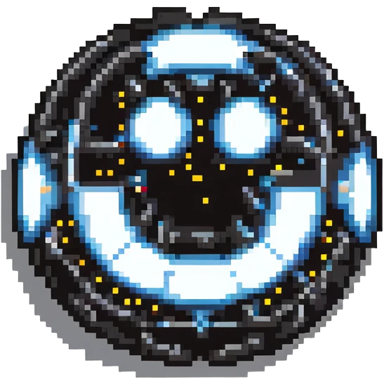 large glowing white Pac-Man power pellet dot in 8-bit arcade style emoji