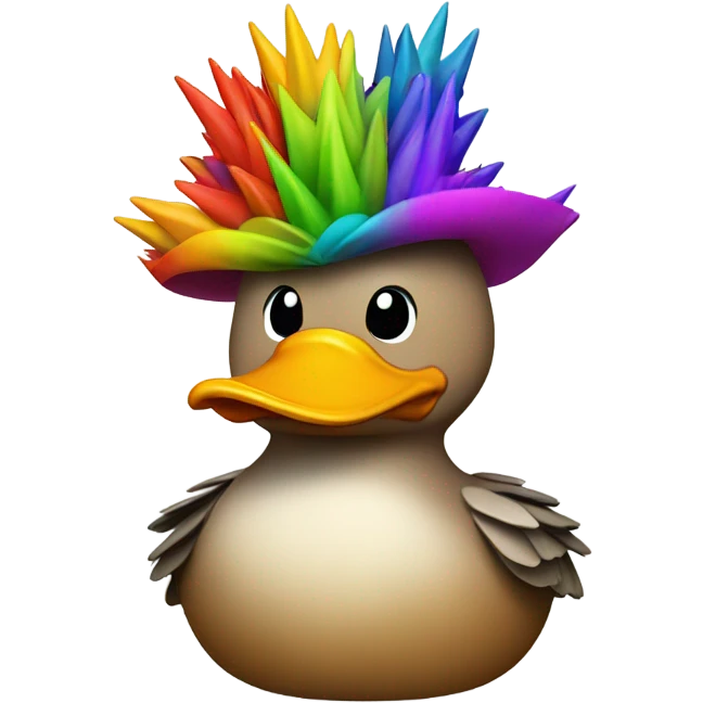 Duck with a spiny hat emoji