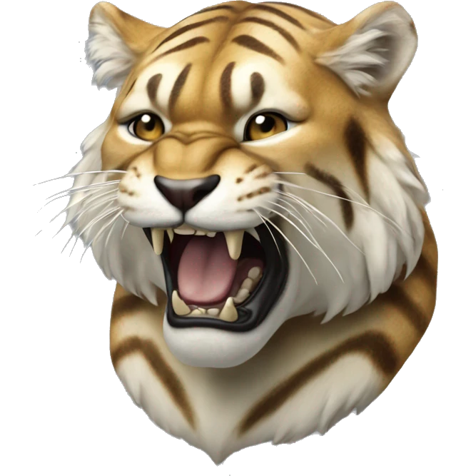 Hyper realistic sabertooth tiger  emoji