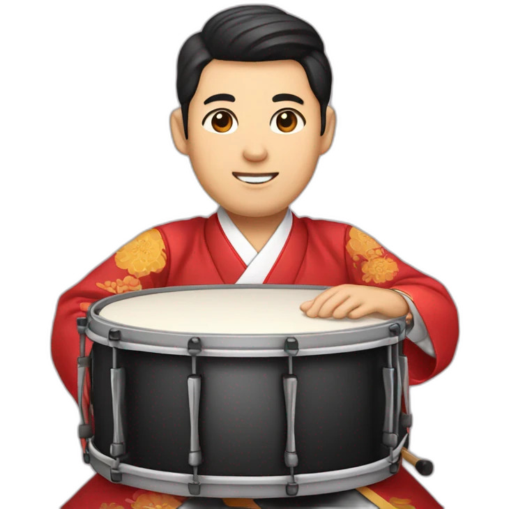 a drummer in a hanbok emoji