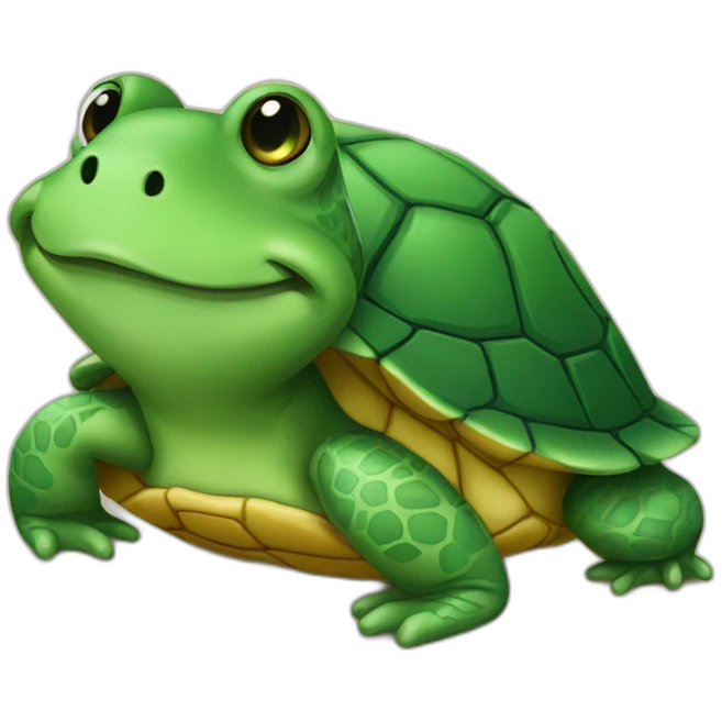 Grenouille sur tortue emoji