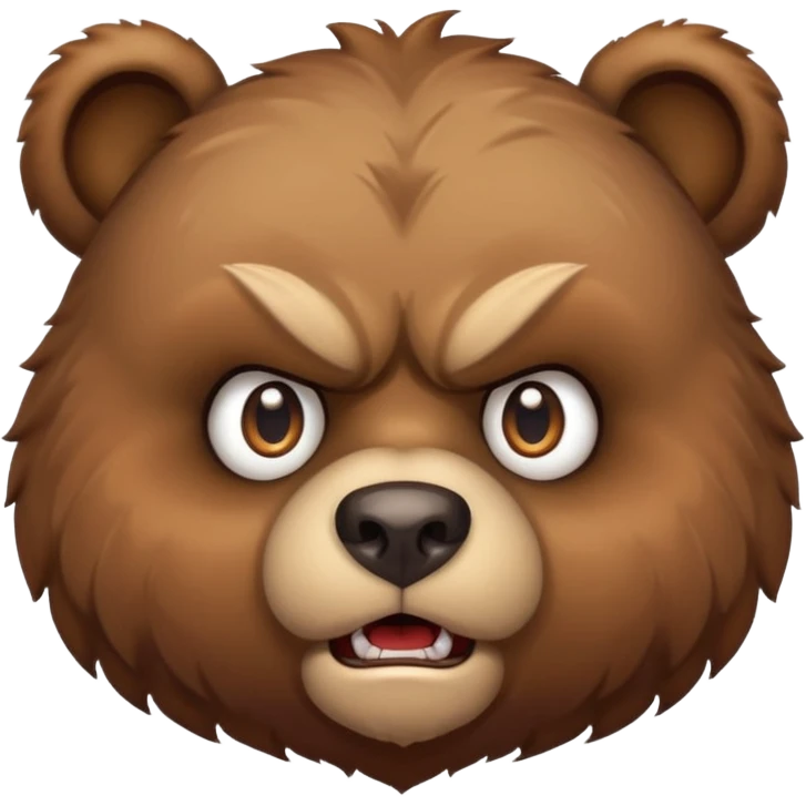 Angry  cute bear head emoji