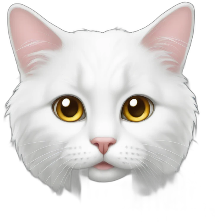 White cat in cage, fur wet emoji