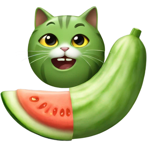 Cat eating cucumber  emoji