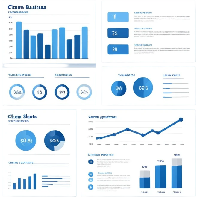 Clean business slide template with key points and visual elements emoji