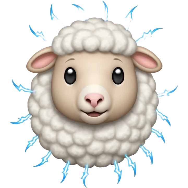 Sheep getting zapped emoji