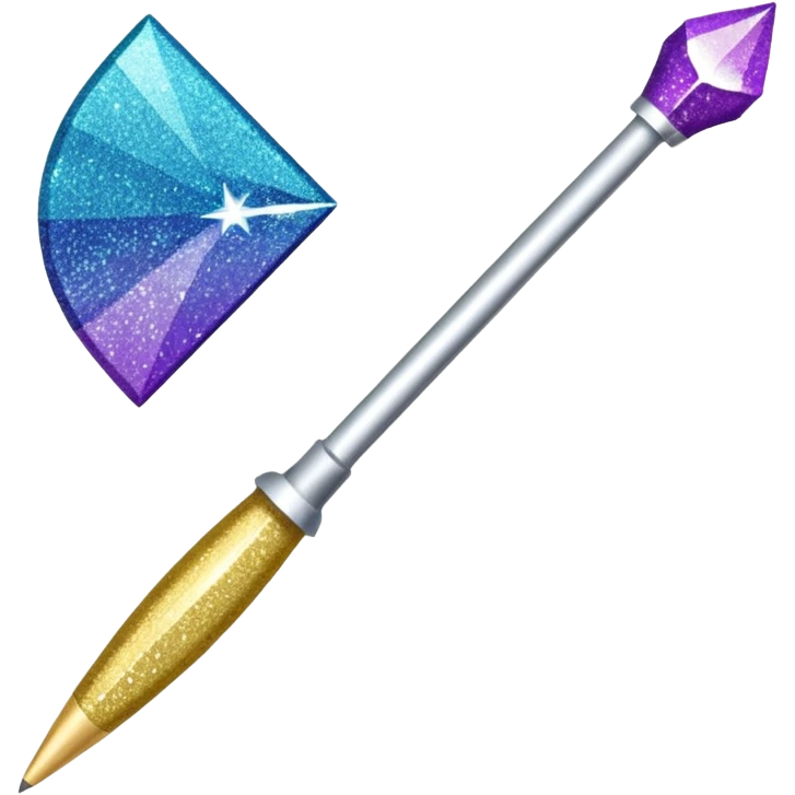 flecha para esquerda glitter roxo e ciano emoji