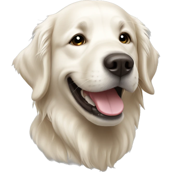Happy White golden retriever  emoji