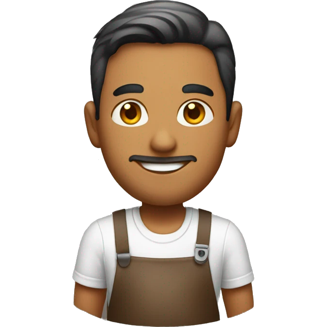 male barista with apron emoji