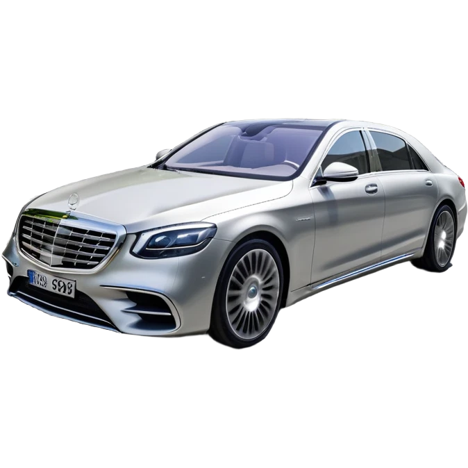Mercedes-Benz S-Class (2022) – cinematic-realistic Mercedes-Benz S-Class emoji, its sleek silver body cutting through the city streets, a symbol of refinement and prestige. The air suspension glides over uneven terrain, while the driver enjoys the serene comfort of the cabin, surrounded by cutting-edge technology. emoji