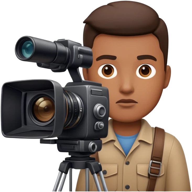 Cinematographer with a large professional camera emoji