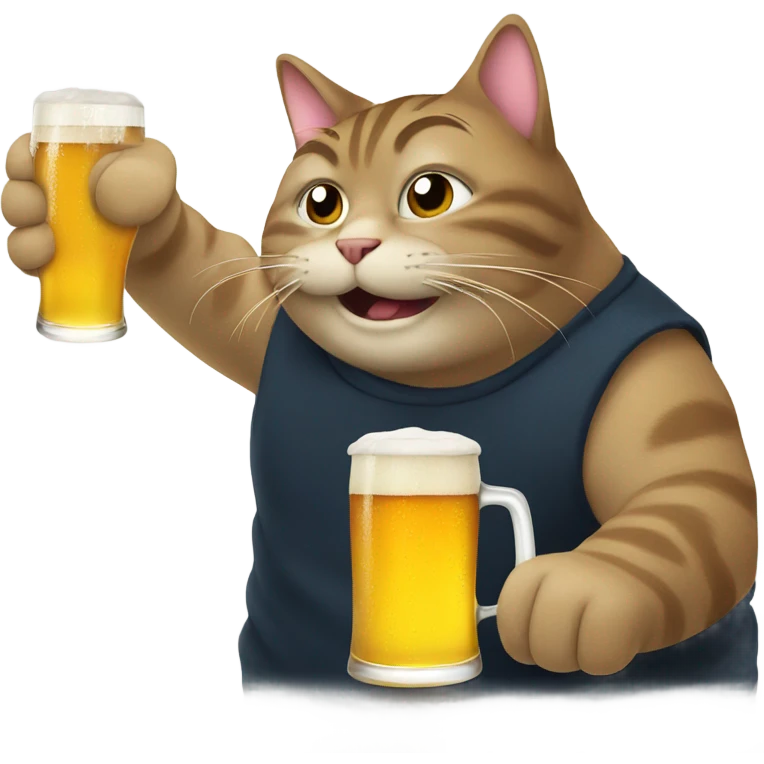 A cat drinking beer emoji