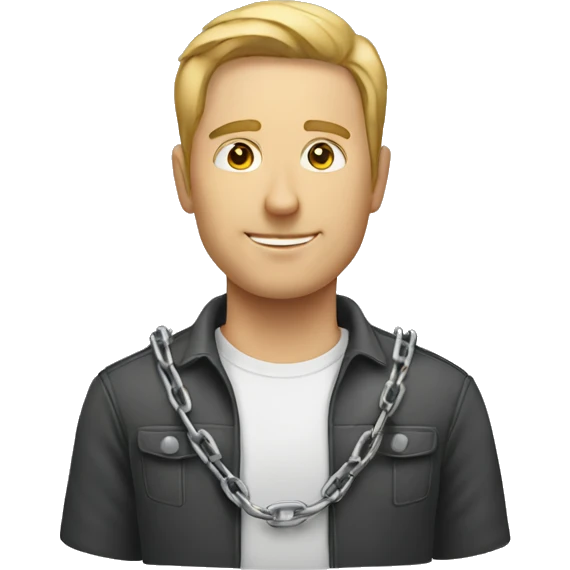 white male icon of people standing horizontally in a chain emoji