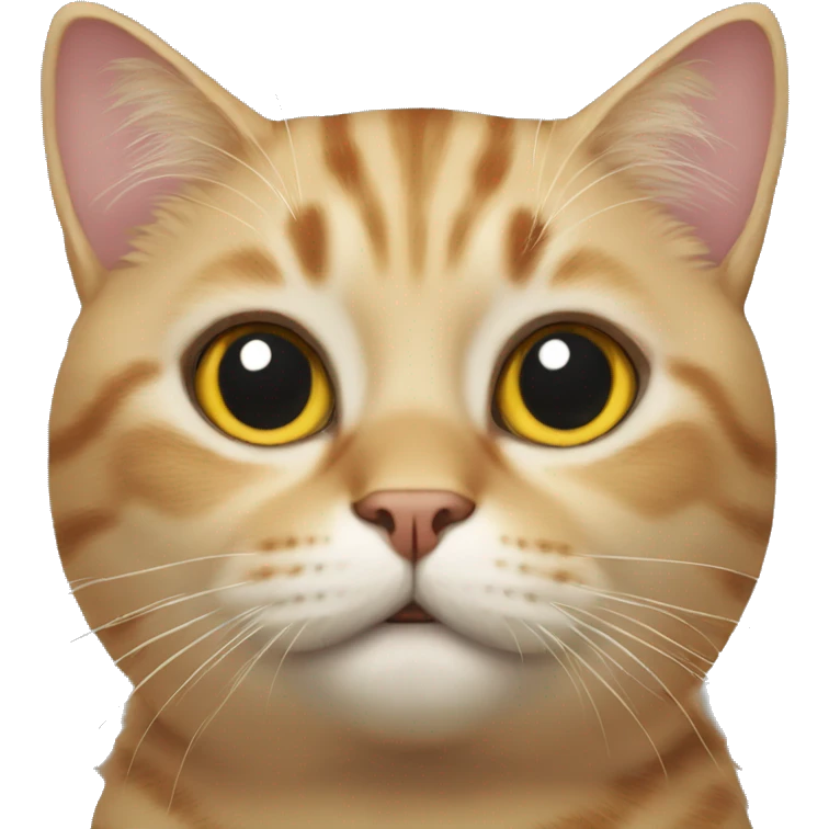 realistic close-up of a cat emoji