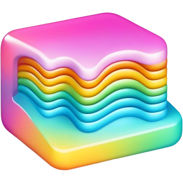 3D, one single psychedelic colored line with beveled edge emoji