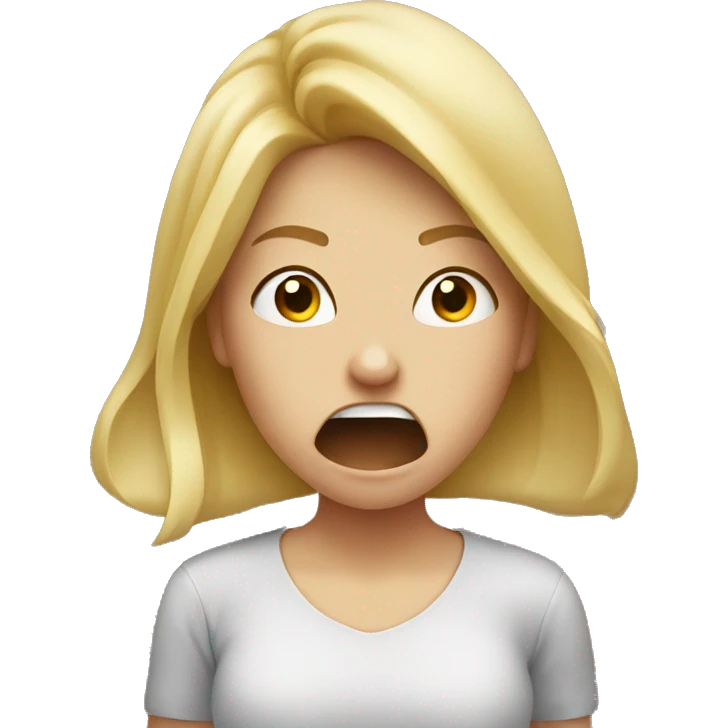 blonde girl sneezes emoji