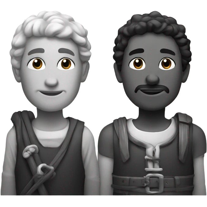 two shepherds, black and white emoji