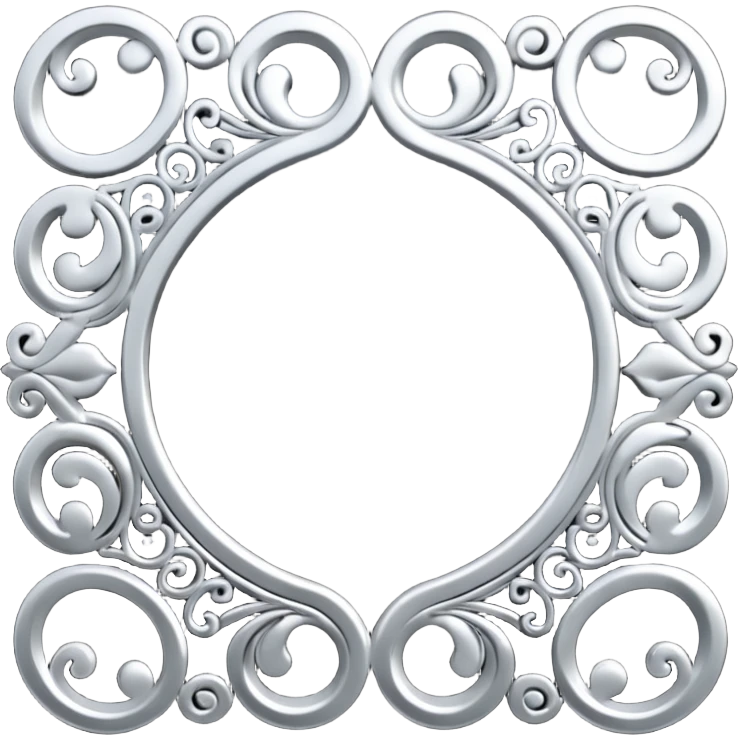 Black and silver filigree page divider, 3D, extremely detailed design emoji