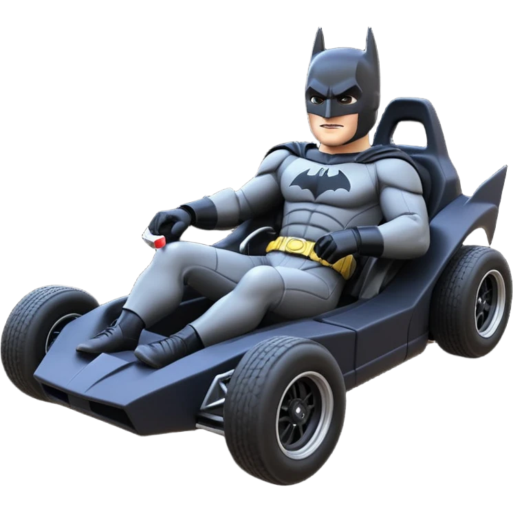 full size real-appearance road racing sexy muscular Batman’s masculine midnight-colored tight outfit 1970’s tv style dark knight stealthy accurate sporty safe plush deluxe off-road pursuit drifting car lexus (black hair,reclining and relaxed torso and shoulders back against seat) rallycross kart  emoji