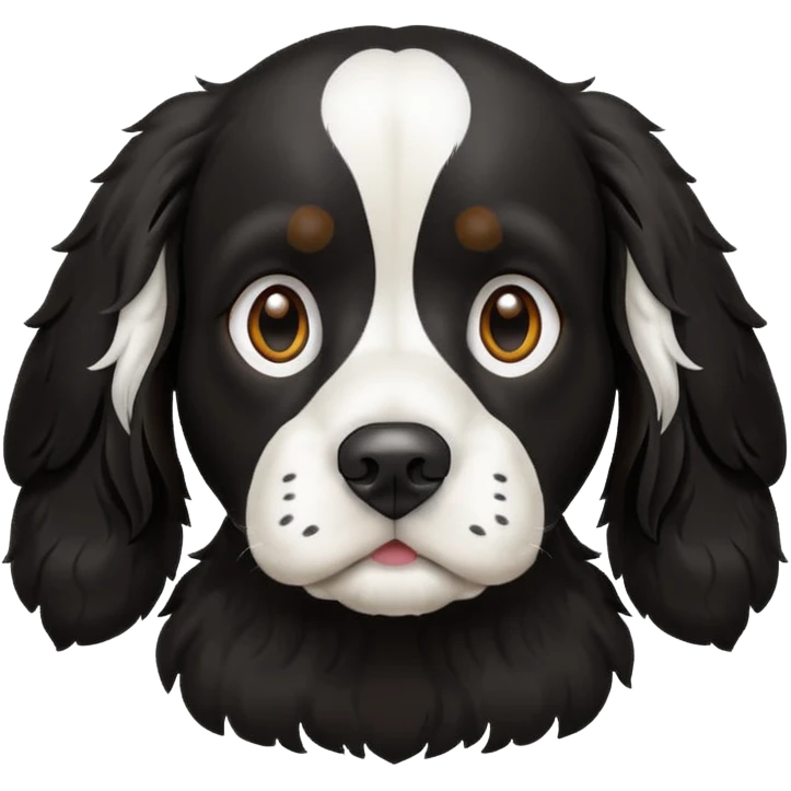 Black and white springer spanial dog  emoji