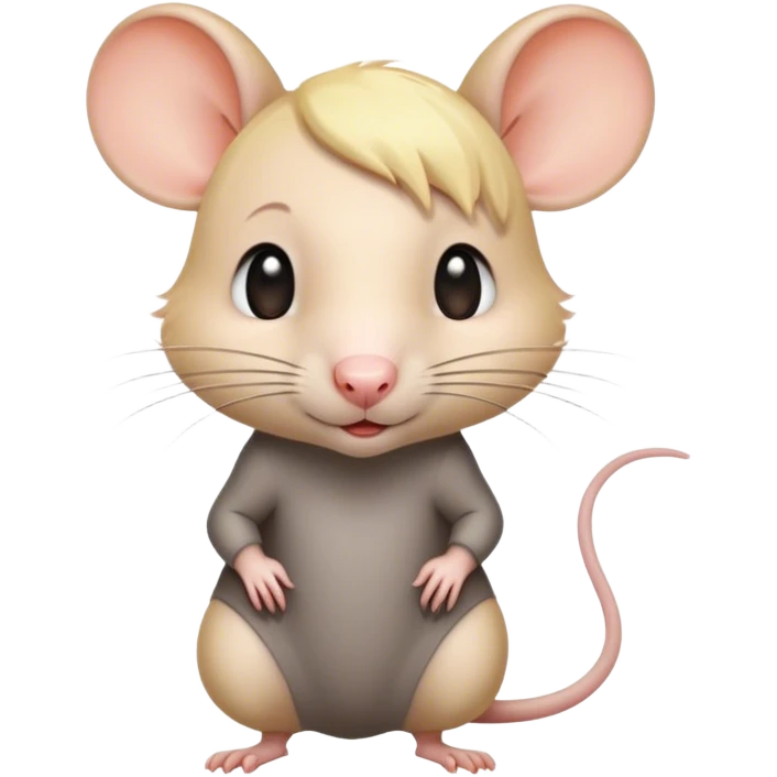 beautiful girl rat with shortish blonde hair standing up emoji