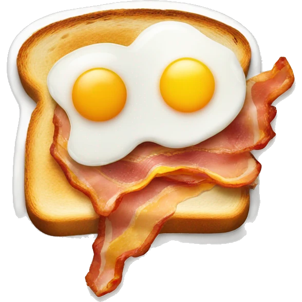 toast with fried egg and bacon  emoji