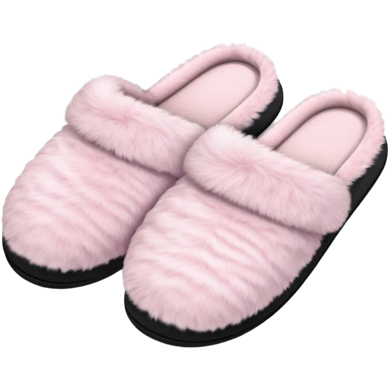 Powder pink fluffy slippers emoji