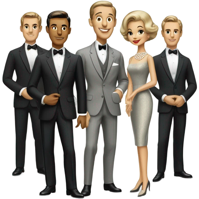 1960s ratpack with ladies emoji