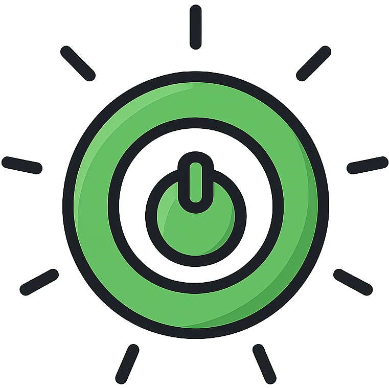 green power ring glowing clean icon style emoji