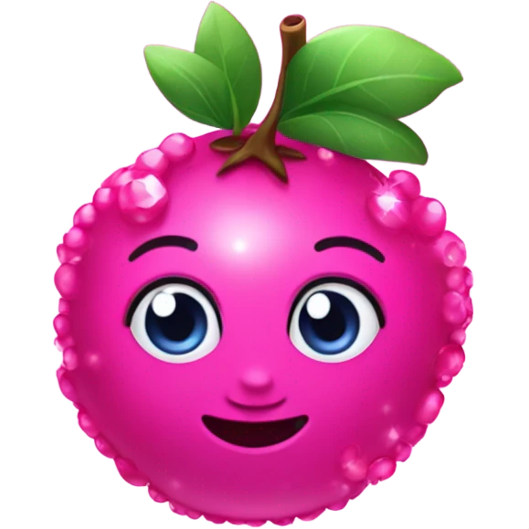 Hot pink blueberries with sparkles  emoji