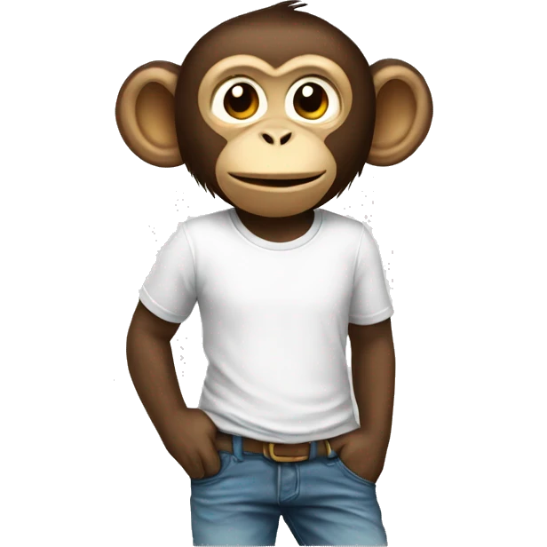Monkey with a grapic tshirt emoji