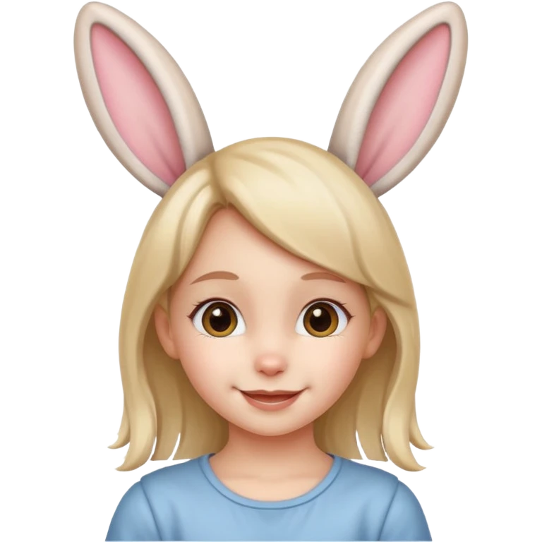 kid girl with bunny ears emoji