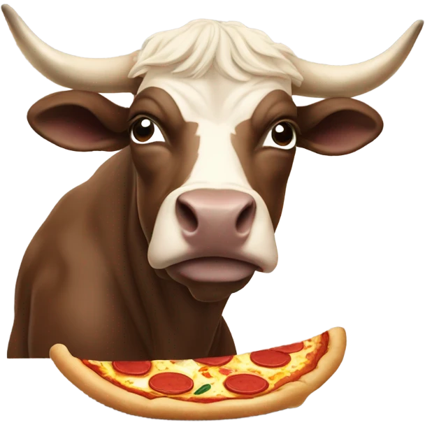 Taurus bull eating pizza emoji