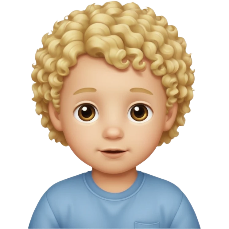 Make a cute baby boy with blonde curly hair  emoji