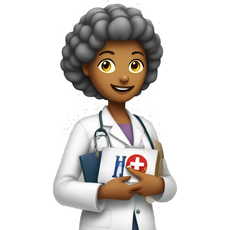 Lady with a Medicare sign in one hand and a Harris sign in the other  emoji