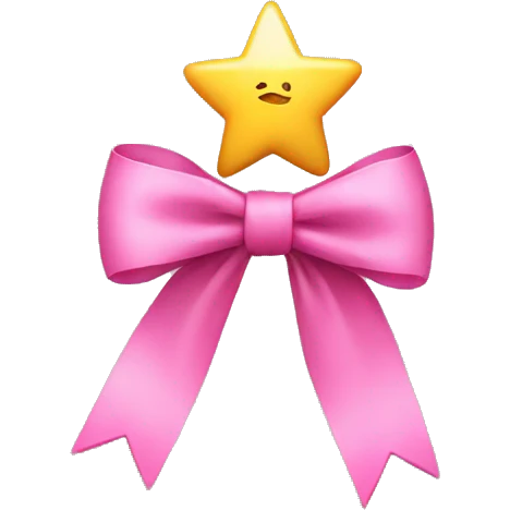 A star with a pink bow looking happily  emoji