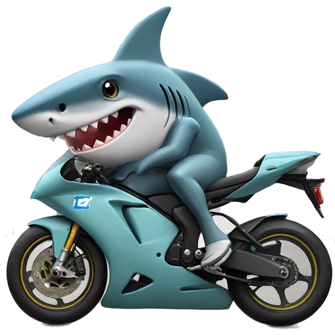Shark on a sports bike emoji