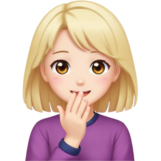 Anime girl clapping cheeks emoji